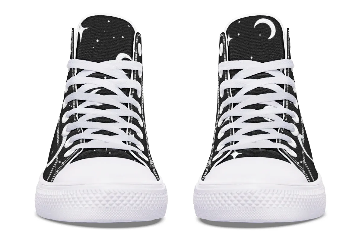 MoonDust High Tops - Classic Premium Canvas Shoes with Comfortable and Durable Soles