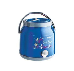 Nabhya Cool Style Chilled Water Camper Dispenser Insulated Plastic Water Jug | Food Grade | Easy to Carry | BPA Free (6 litre, Blue)