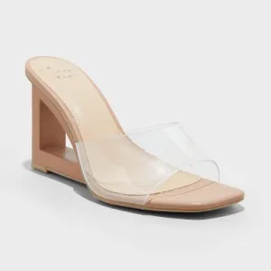 New - Women's Susana Wedge Heels - A New Day Clear 6