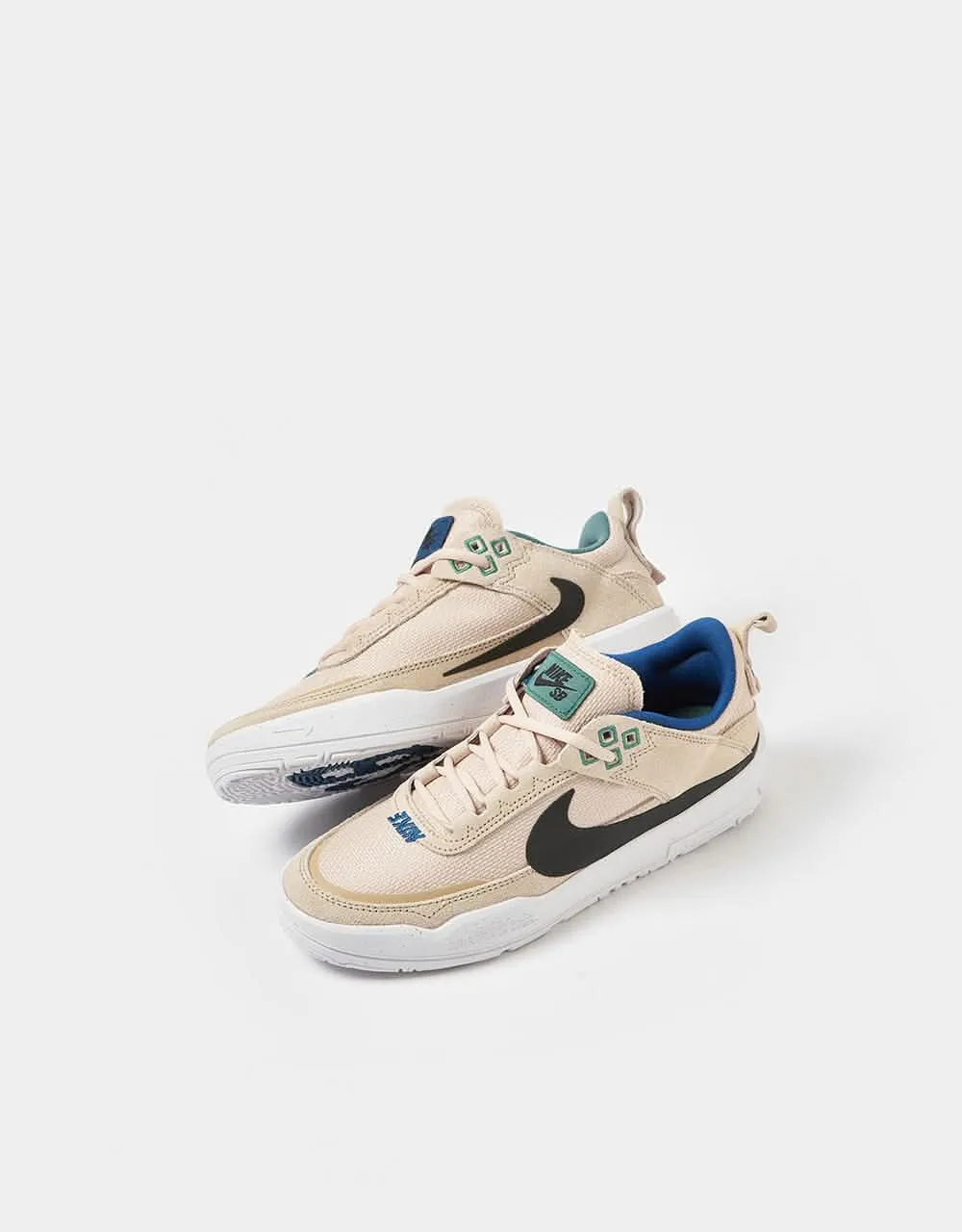 Nike SB Day One GS Kids Skate Shoes - Sanddrift/Black-Court Blue-Bicoasta