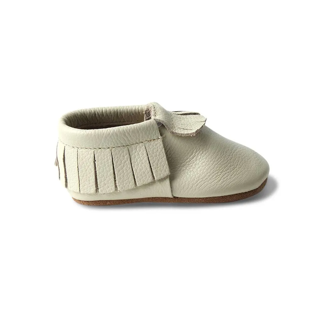 Oatmeal Cookie Baby Fringed Moccasin Shoe