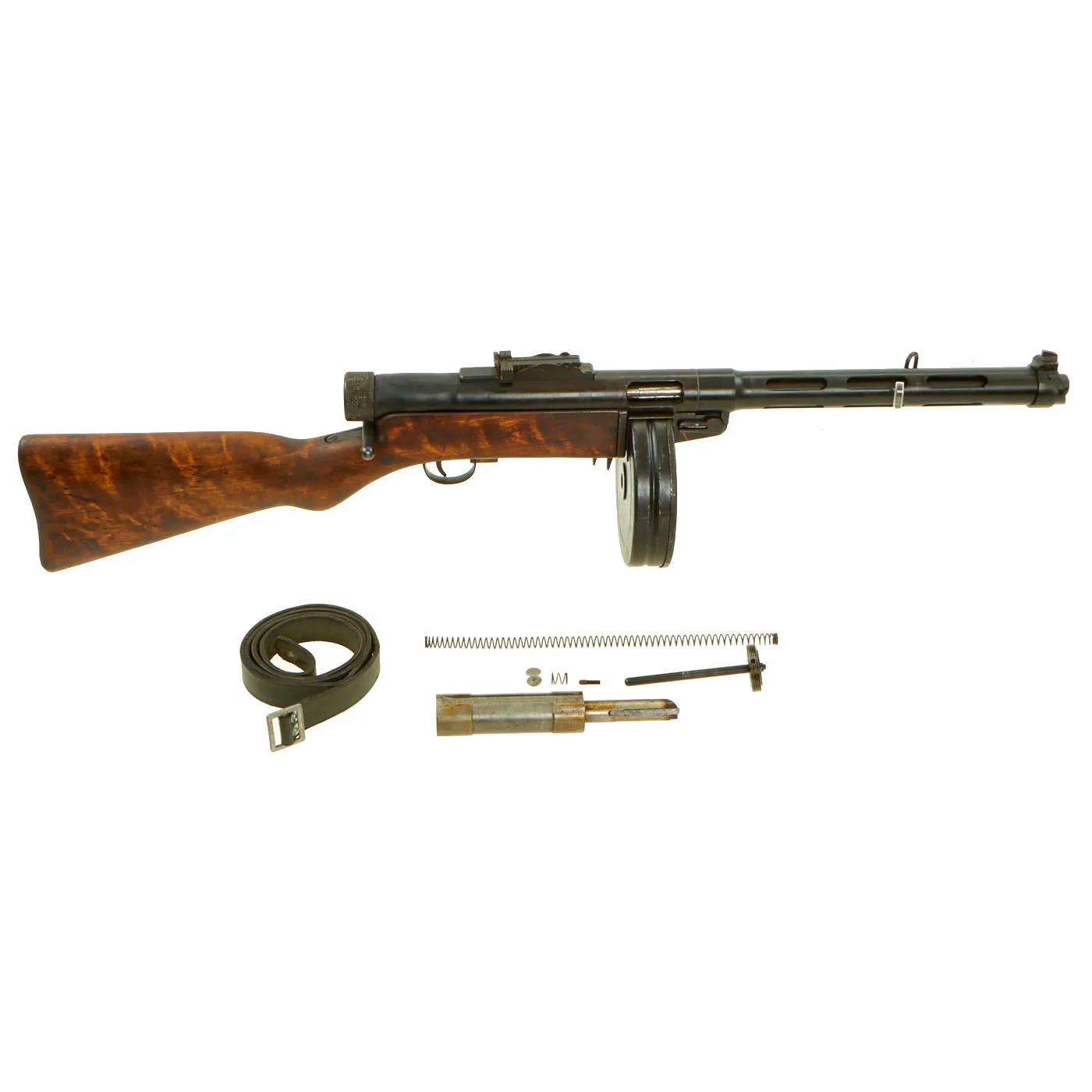 Original Finnish WWII Suomi KP/-31 M31 9mm Display SMG with Drum Magazine & Sling - Serial 75798