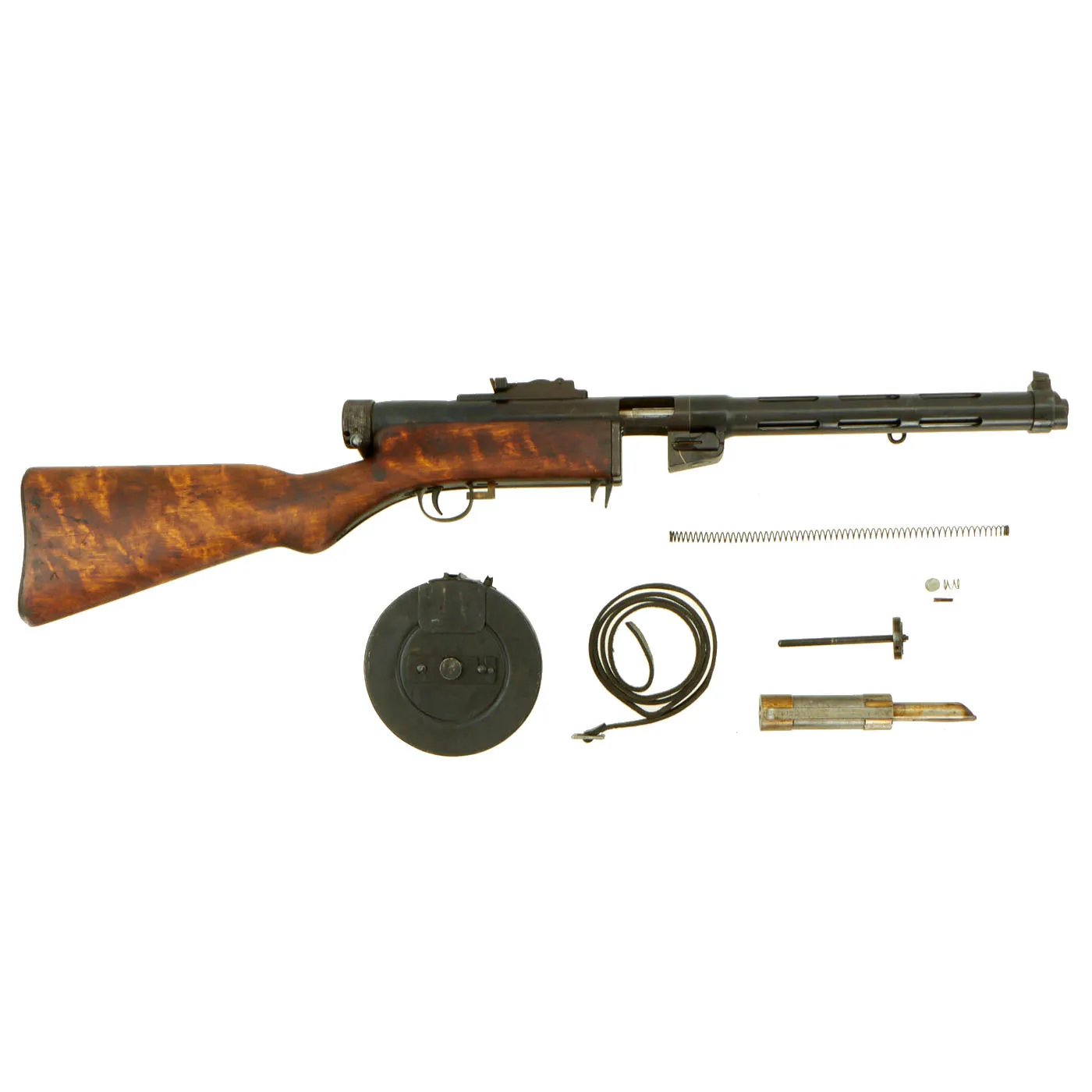 Original Finnish WWII Suomi KP/-31 M31 9mm Display SMG with Drum Magazine & Sling - Serial 75798