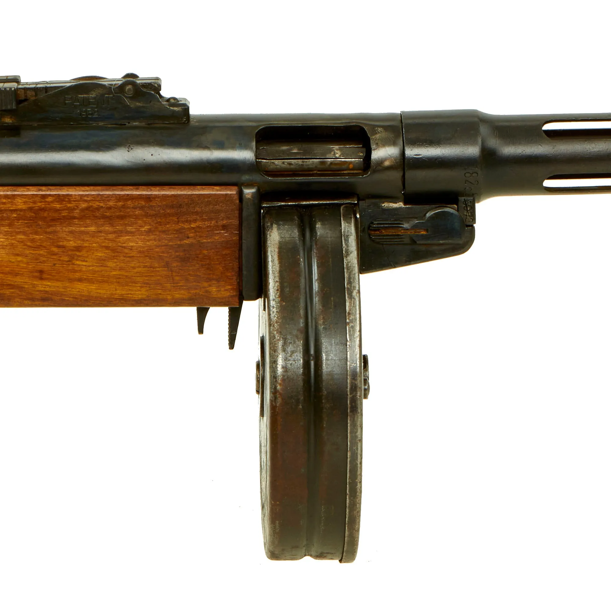 Original Finnish WWII Suomi KP/-31 M31 9mm Display SMG with Drum Magazine - Serial 28473