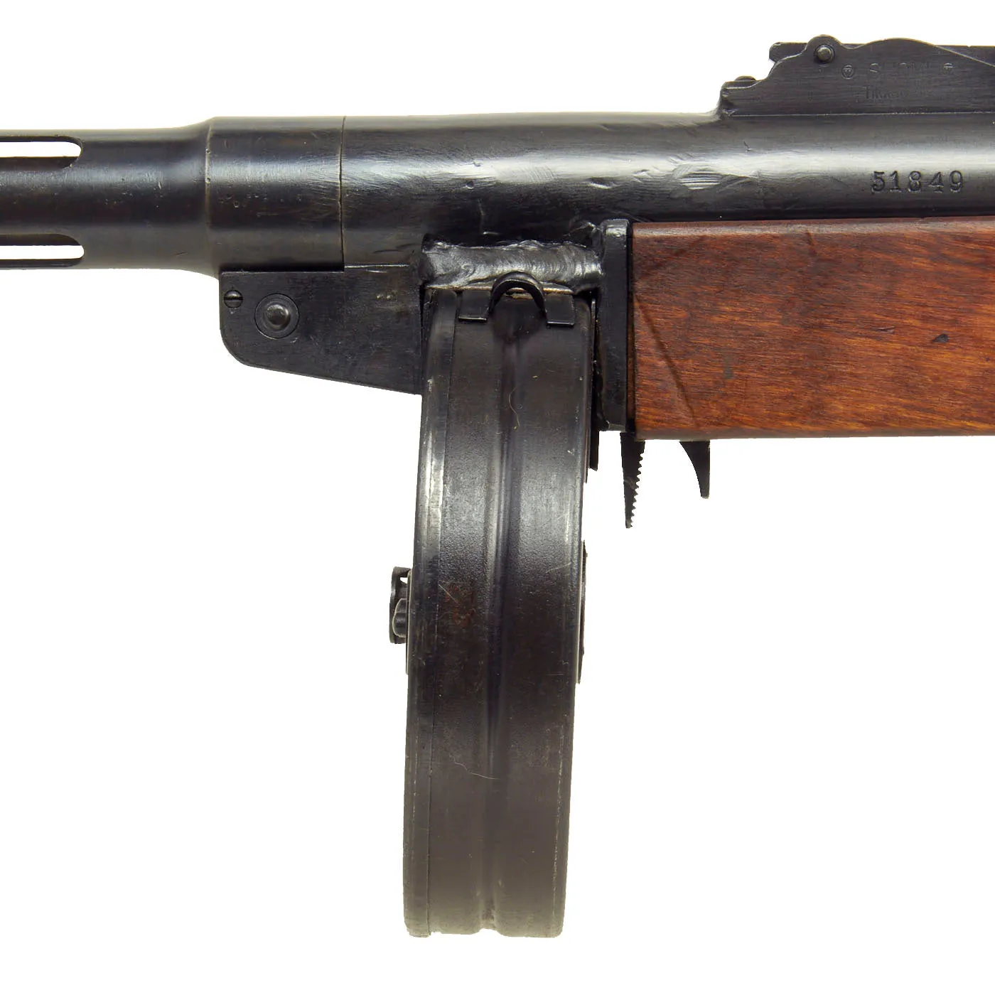 Original Finnish WWII Suomi KP/-31 M31 9mm Display SMG with Drum Magazine - Serial 51849