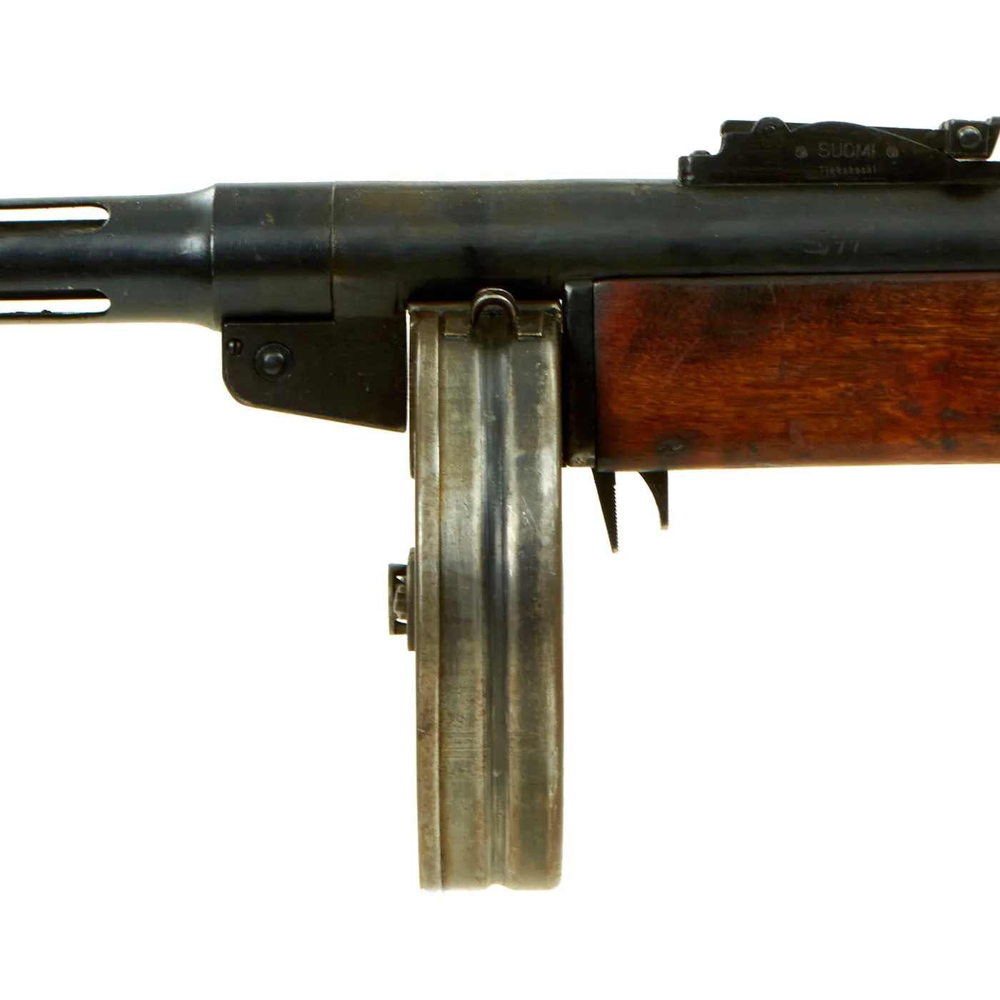 Original Finnish WWII Suomi KP/-31 M31 9mm Display SMG with Drum Magazine - Serial 977