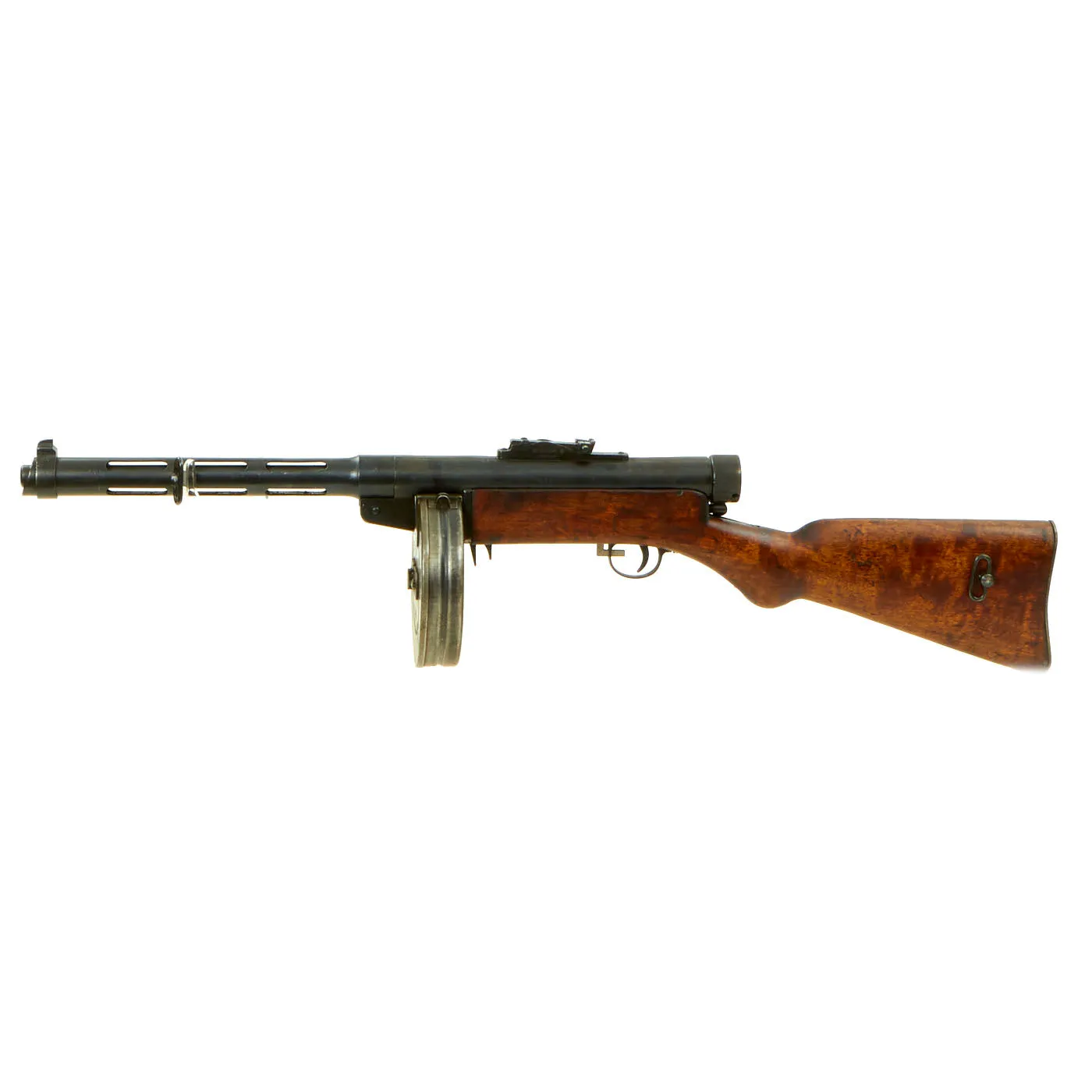 Original Finnish WWII Suomi KP/-31 M31 9mm Display SMG with Drum Magazine - Serial 977