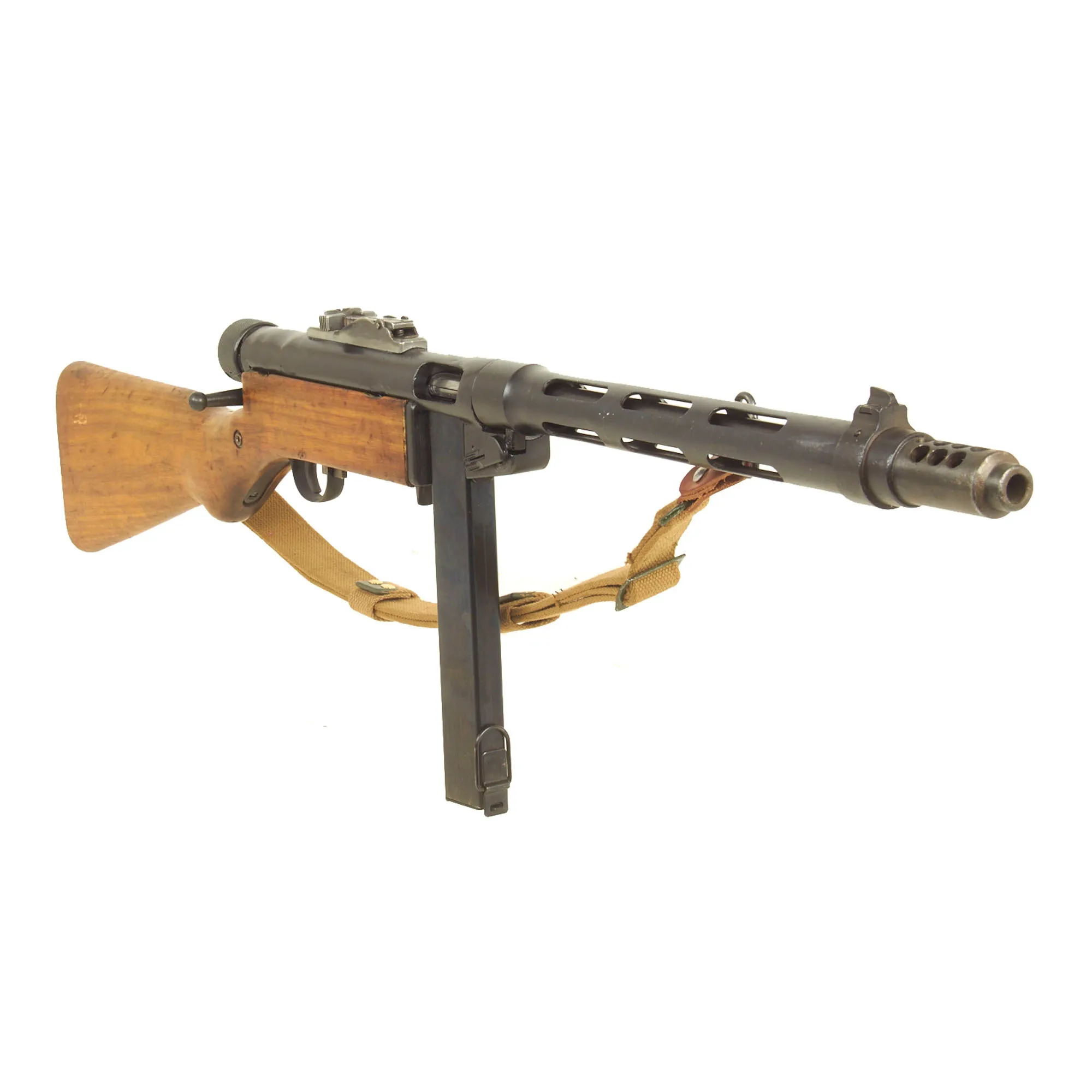 Original Finnish WWII Suomi KP/-31 M31 9mm Display SMG with Live Barrel, Stick Magazine & Sling - Serial 31857