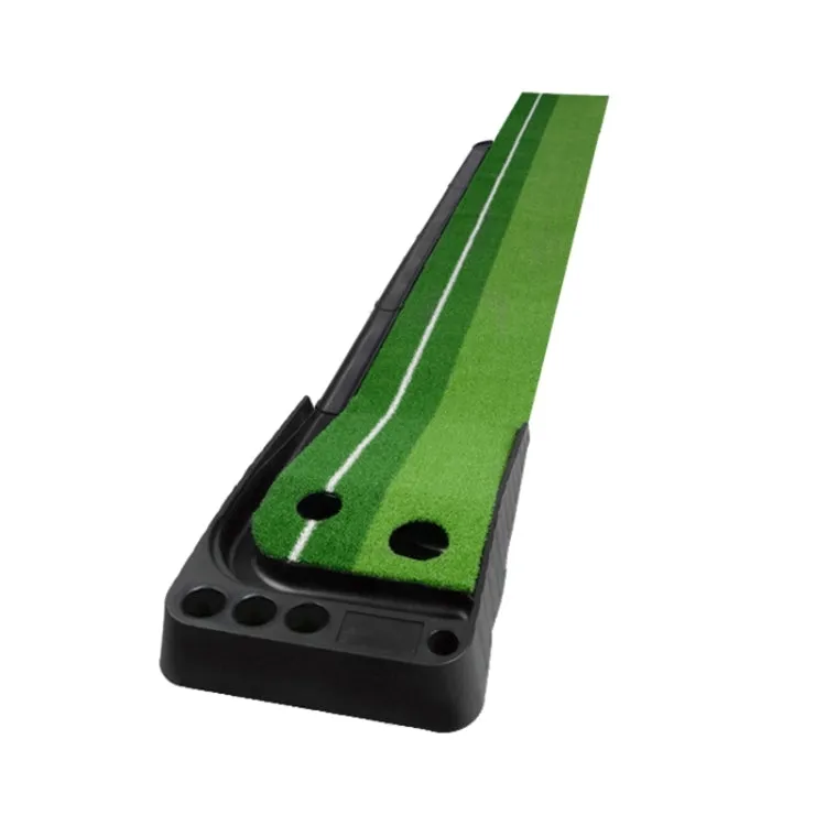 PGM Golf Mini Putting Mat Push Rod Trainer 3m, with Auto Ball Return Fairway (Green)