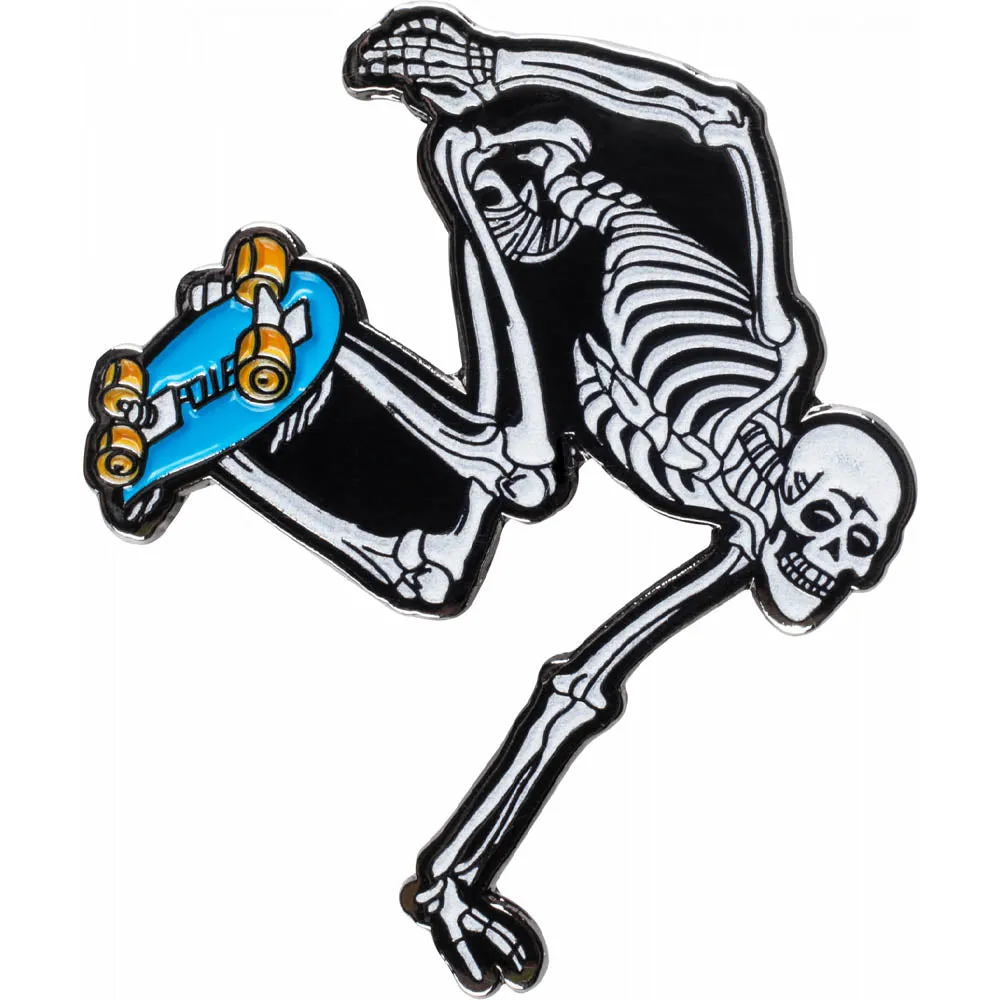 Powell Peralta - Skateboard Skeleton Glow Lapel Pin