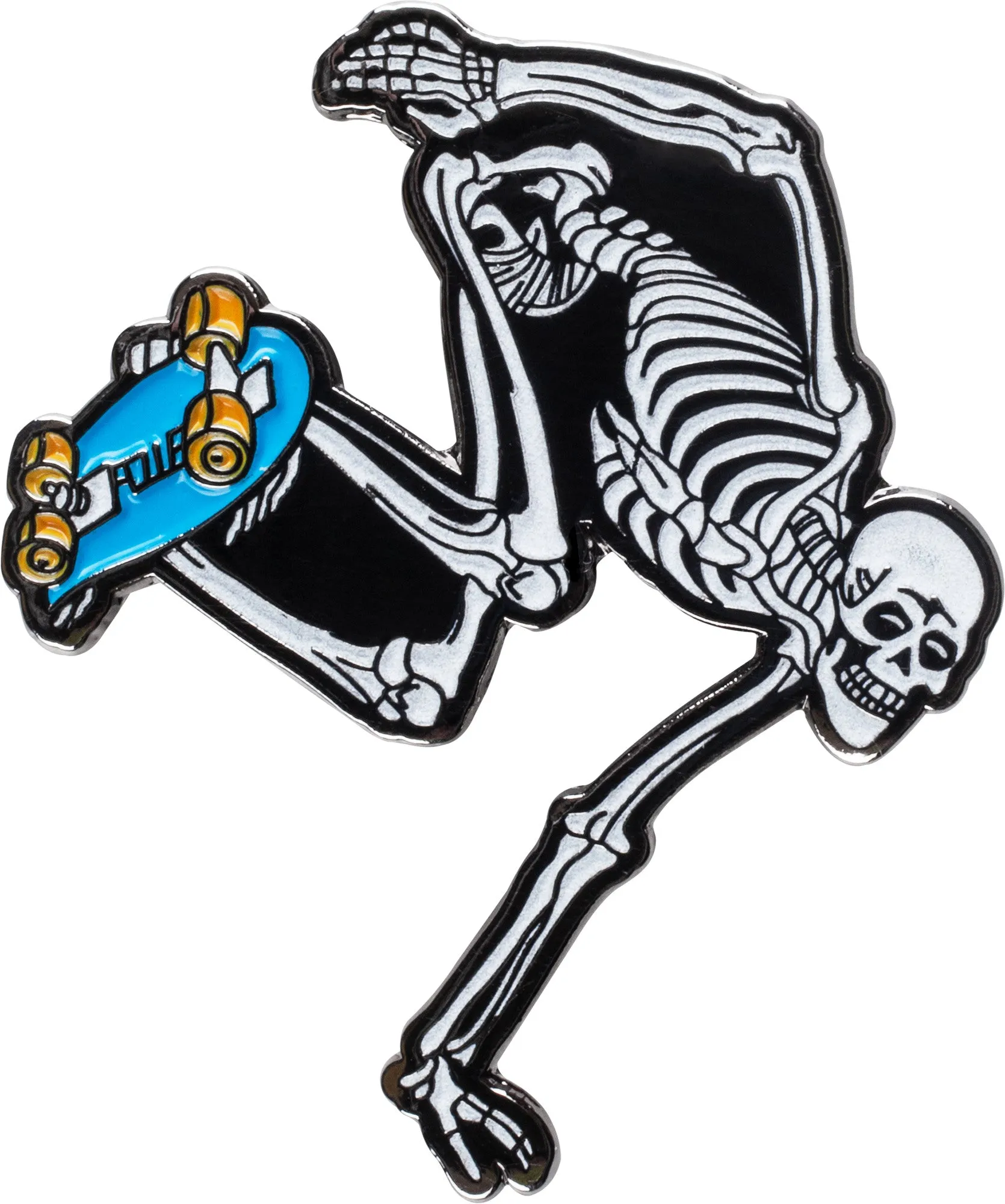 Powell Peralta Skateboarding Skeleton Lapel Pin 3 Glow in the Dark Skeleton