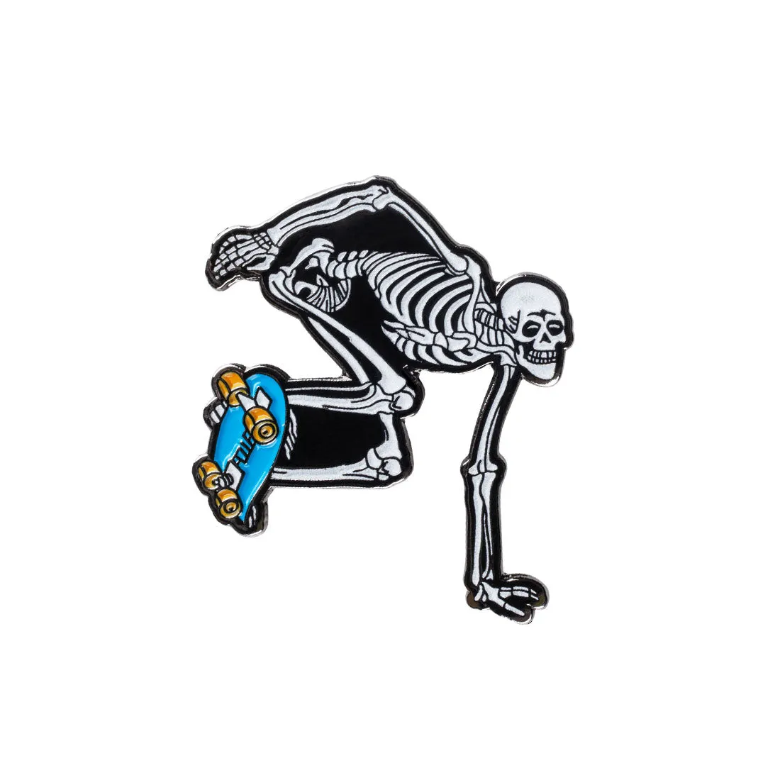 Powell Peralta Skateboarding Skeleton Lapel Pin - Glow