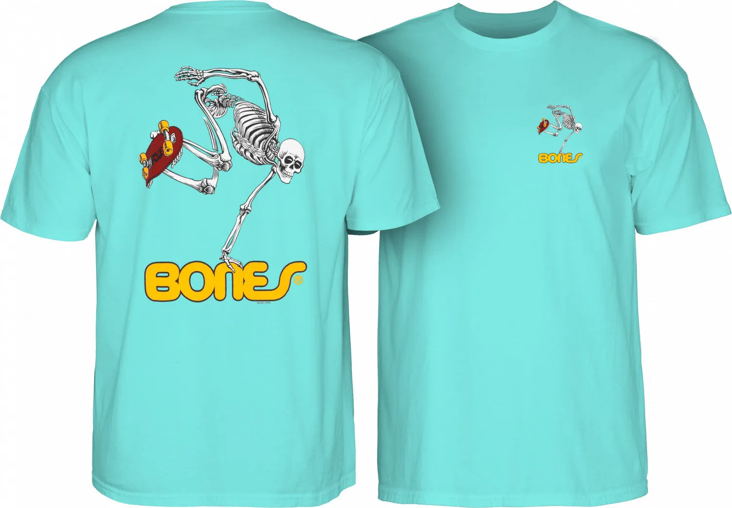 Powell Peralta Skateboarding Skeleton T-shirt - Celadon