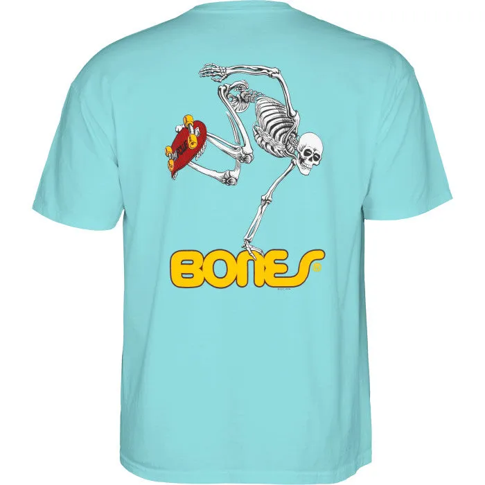 Powell Peralta Skateboarding Skeleton T-shirt - Teal Ice