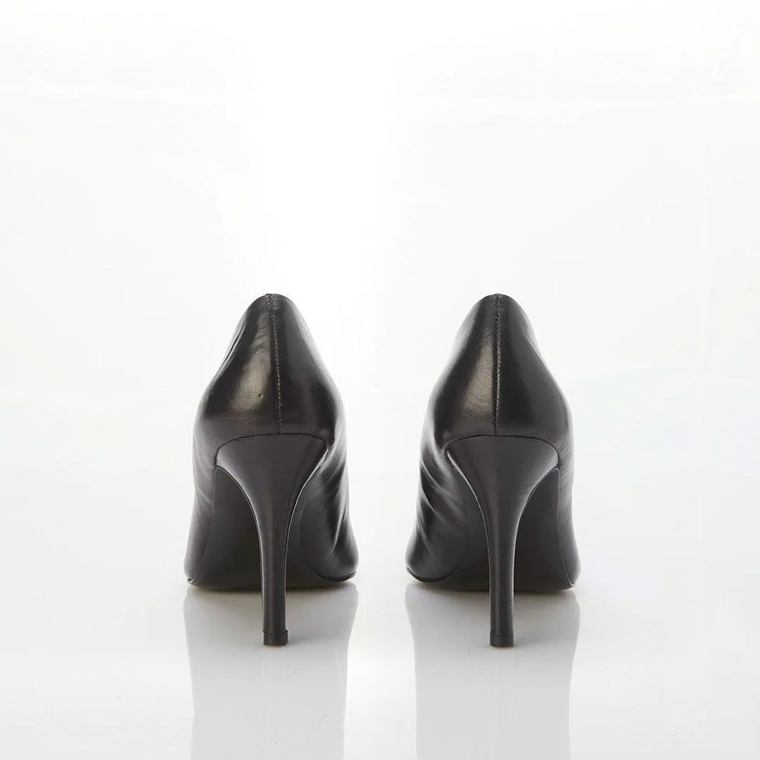 Ralph Lauren Leather Black Court Shoe UK Size 9.5.