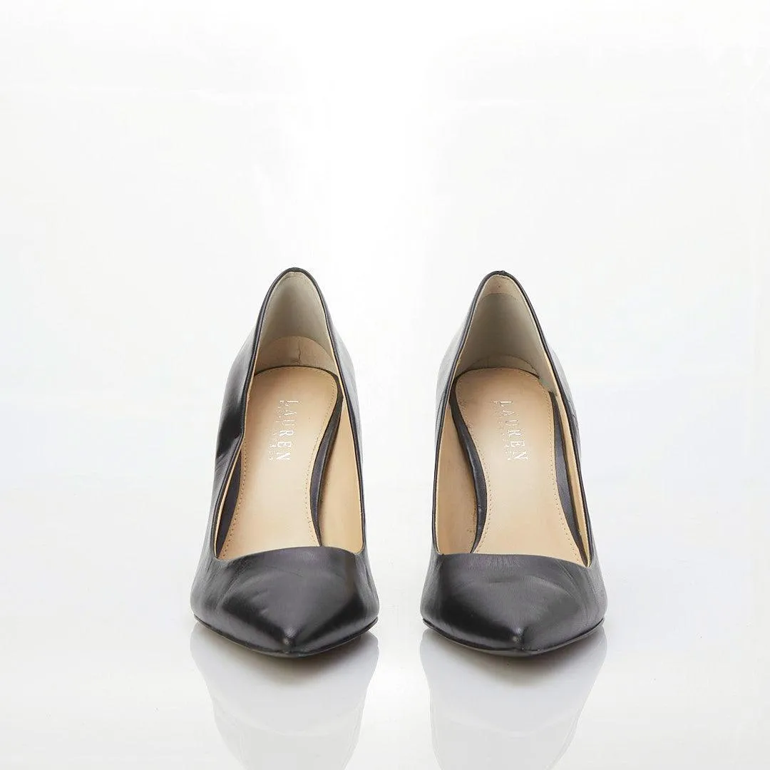 Ralph Lauren Leather Black Court Shoe UK Size 9.5.