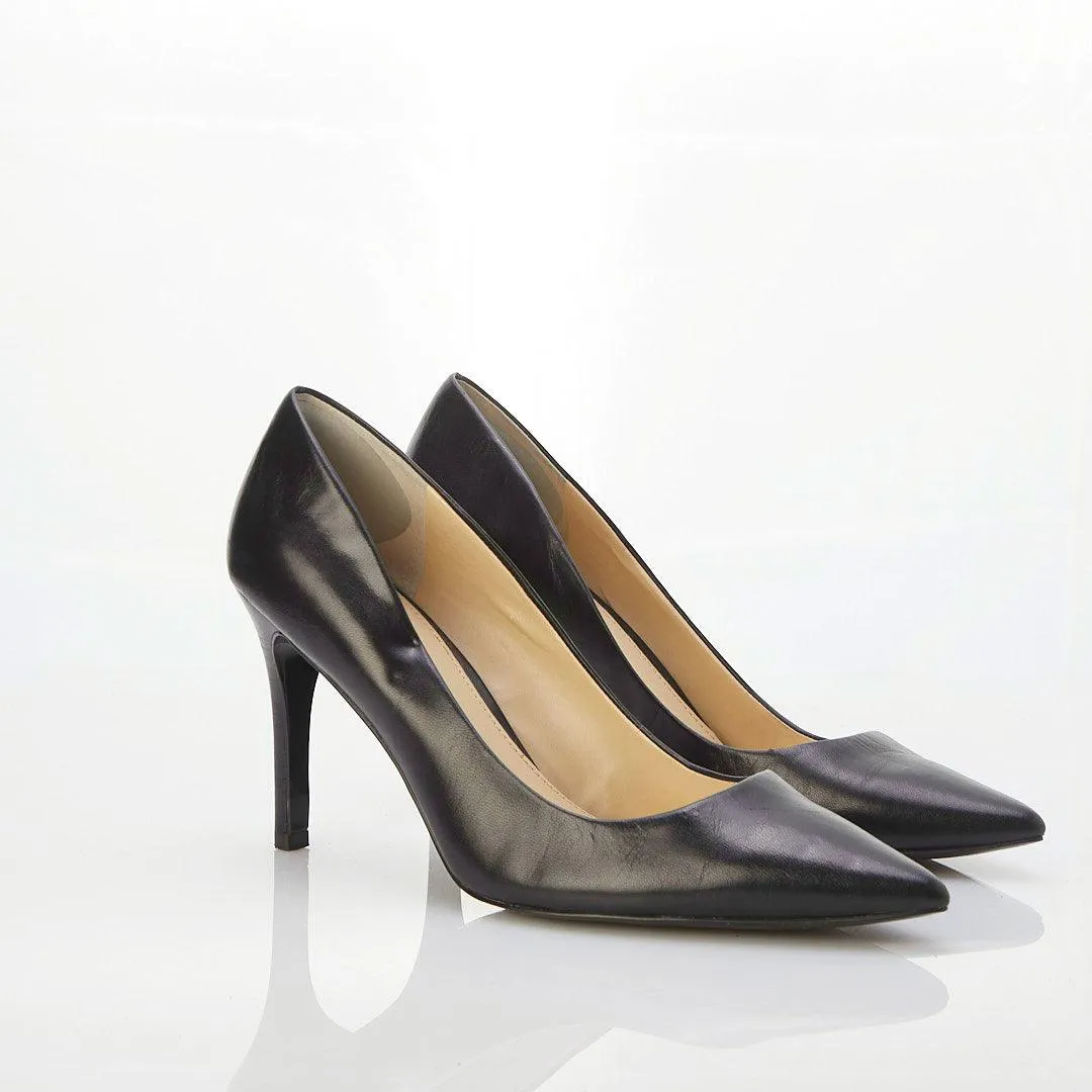 Ralph Lauren Leather Black Court Shoe UK Size 9.5.