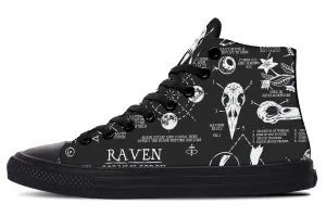 Raven Study High Tops - Classic Premium Canvas Shoes with Comfortable and Durable Soles