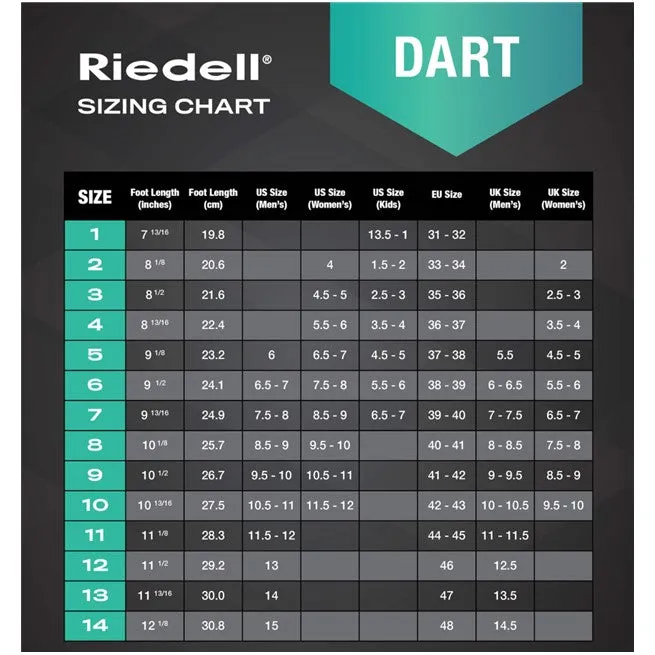 Riedell Dart Black Roller Skates