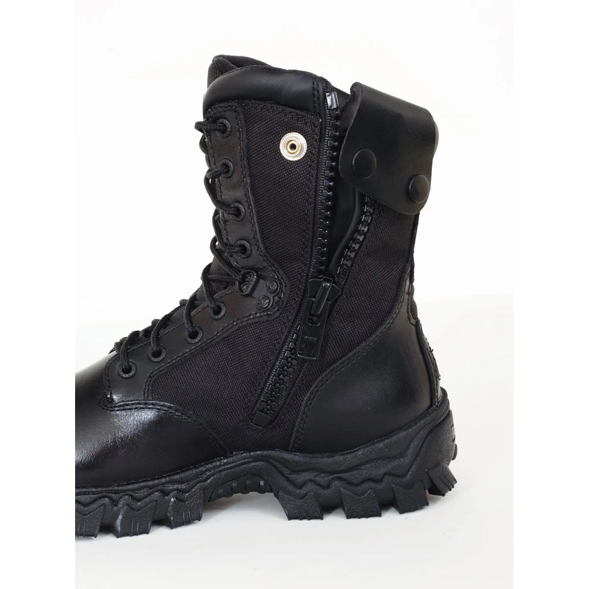 Rocky Mens Black Leather Alphaforce Waterproof Zipper Duty Boots