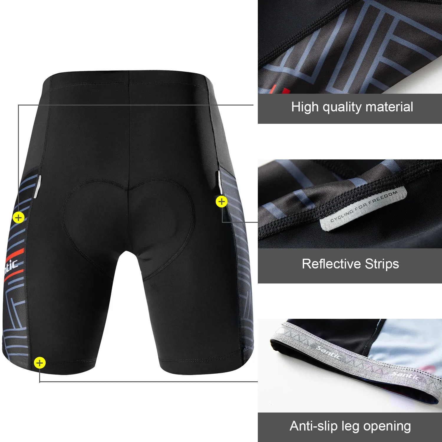 Santic Iger Men Padded Cycling Shorts Black & Navy