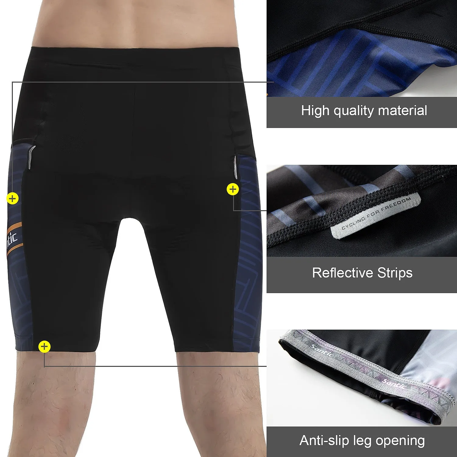 Santic Iger Men Padded Cycling Shorts Black & Navy