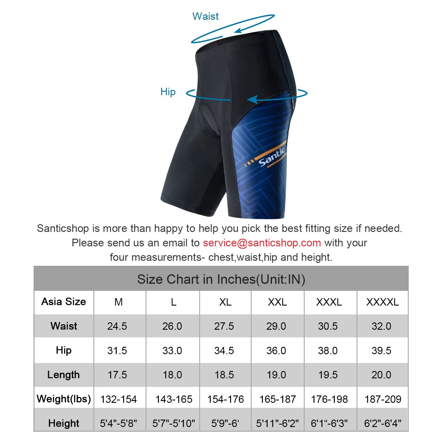 Santic Iger Men Padded Cycling Shorts Black & Navy