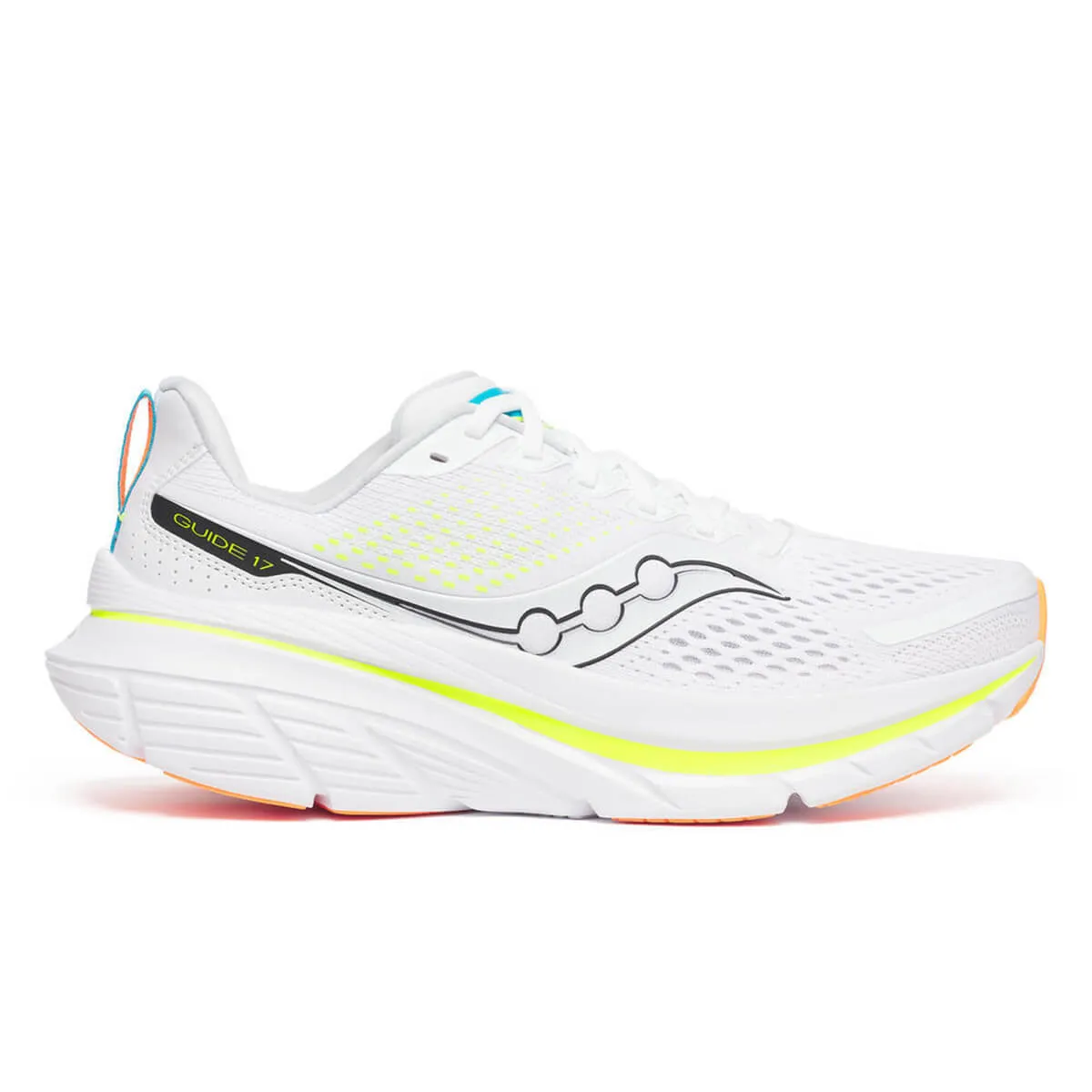 Saucony Guide 17 Mens | White/black