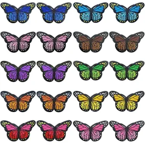 Set of 20 Butterfly Iron-On Patch, Dainty Butterfly Badge, Decorative Patch, DIY Embroidery, Embroidered Applique, Butterfly Applique Gift