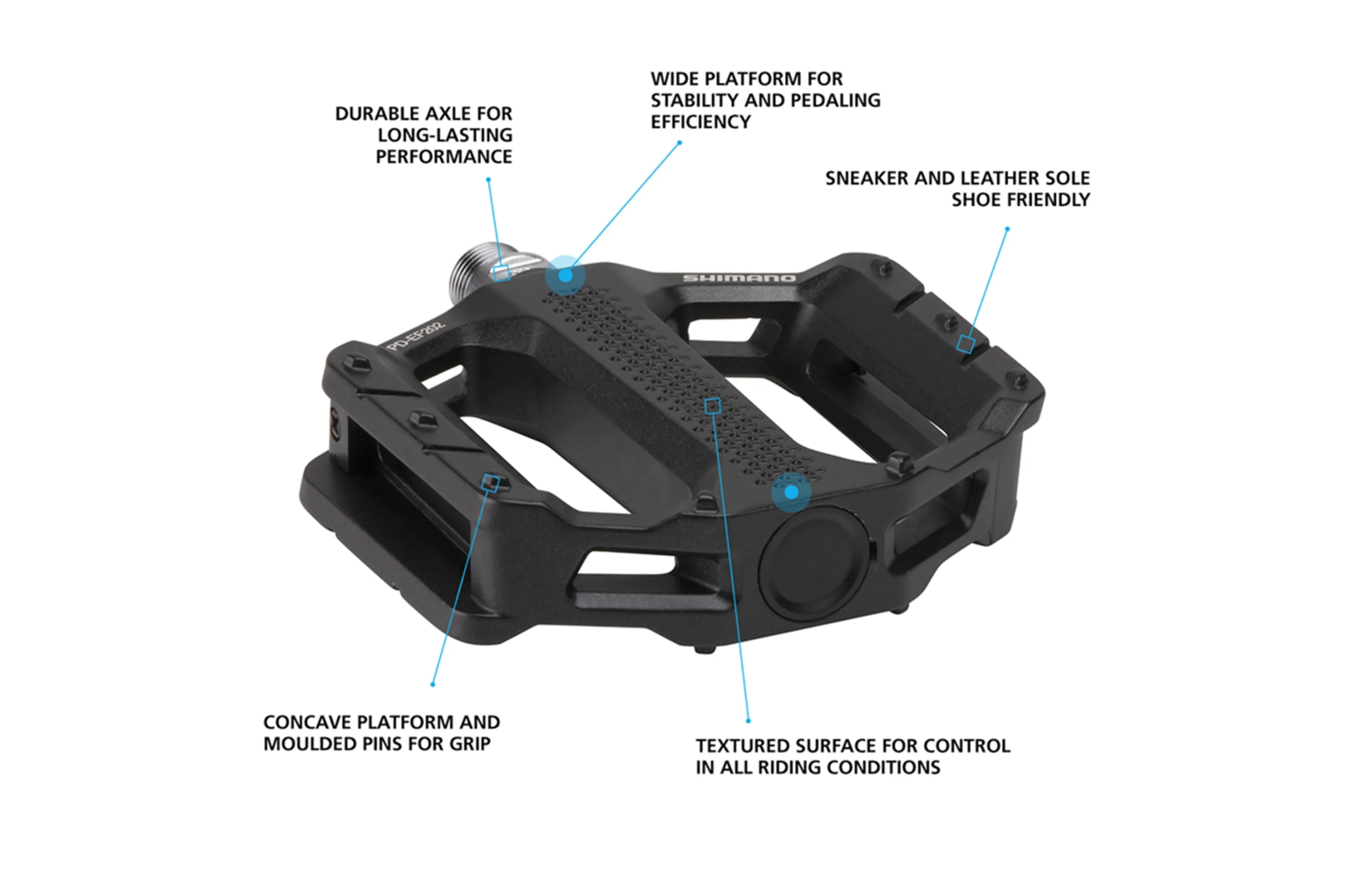 Shimano PD-EF202 Flat Pedal Blk