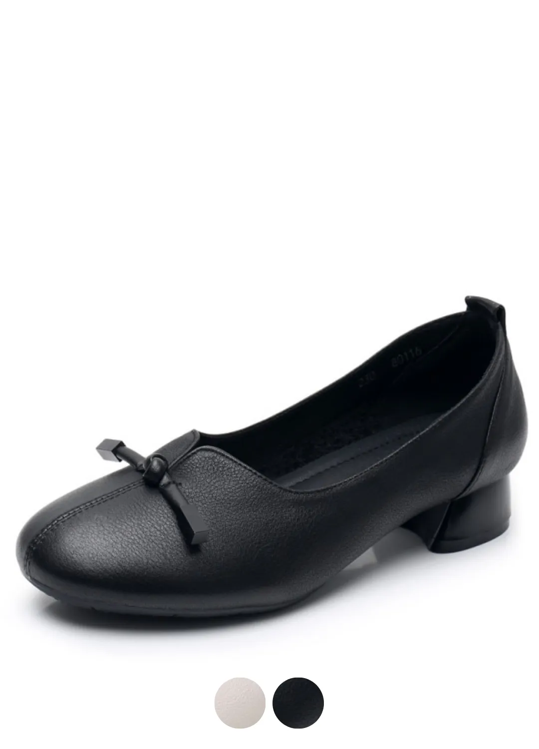 Silvia Women's Leather Pump Black Shoes