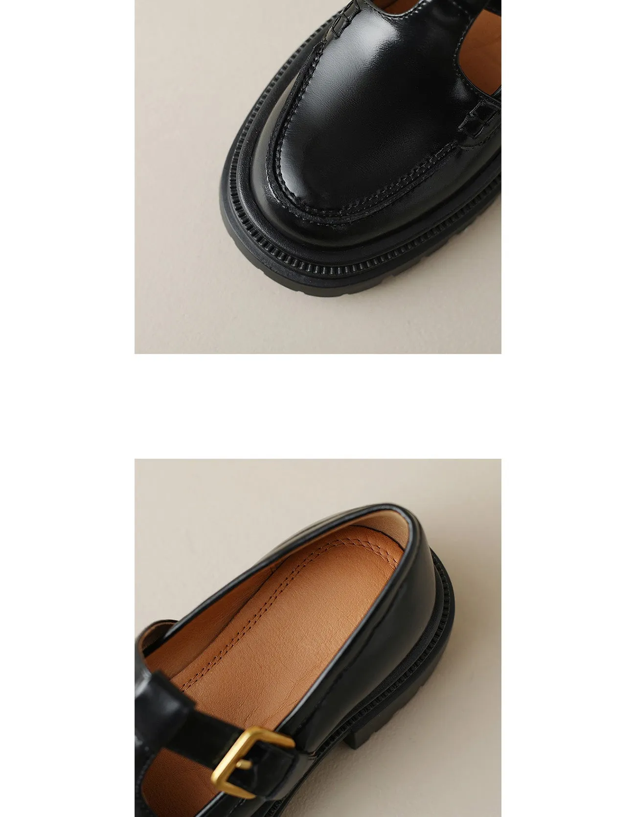 Smooth Leather Versatile T-strap Chunky Mary Jane