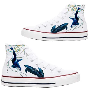 Southern Resident Killer Whales White High Top Shoes