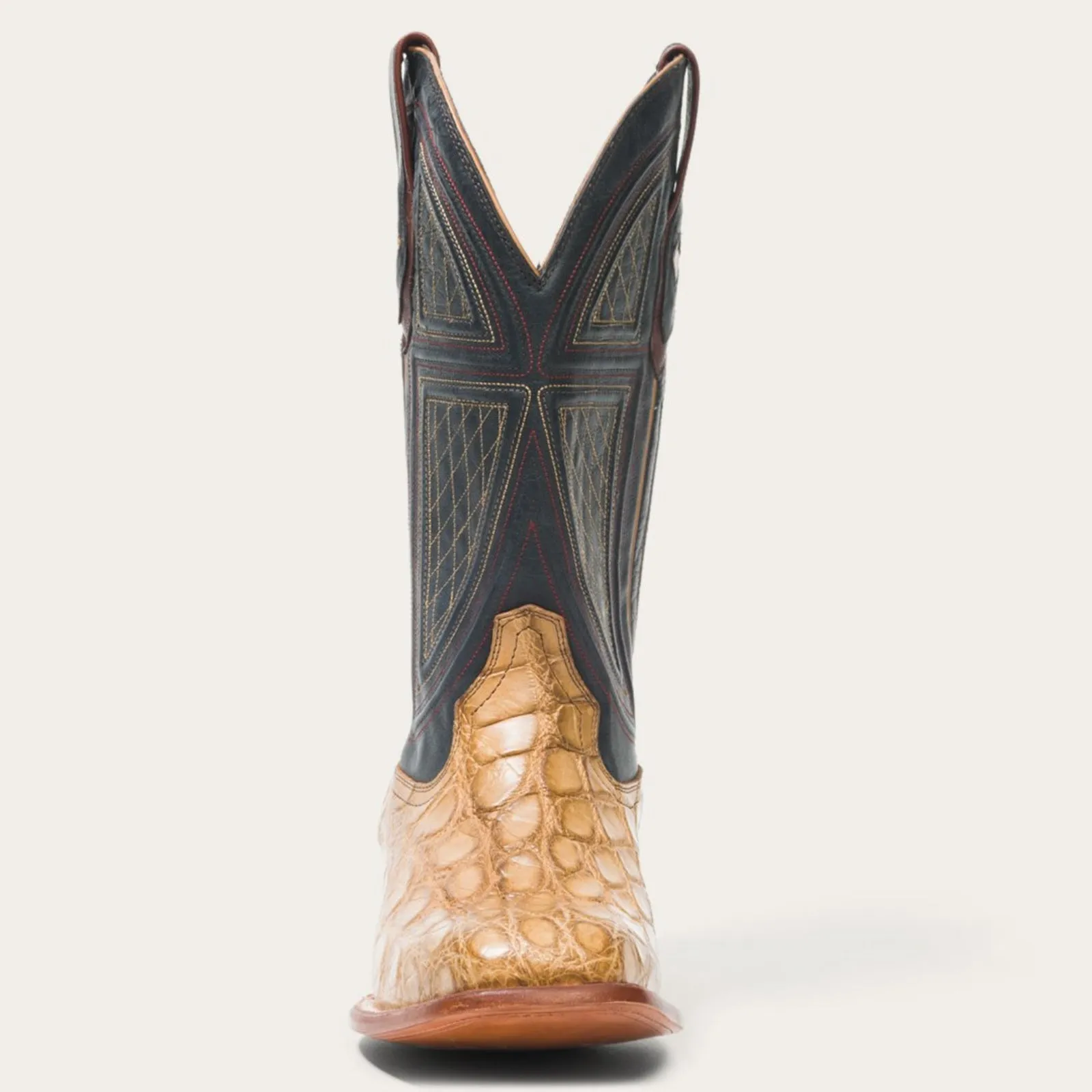 Stetson Men's Tan Flaxville Honey Alligator Square Toe Boots 0418