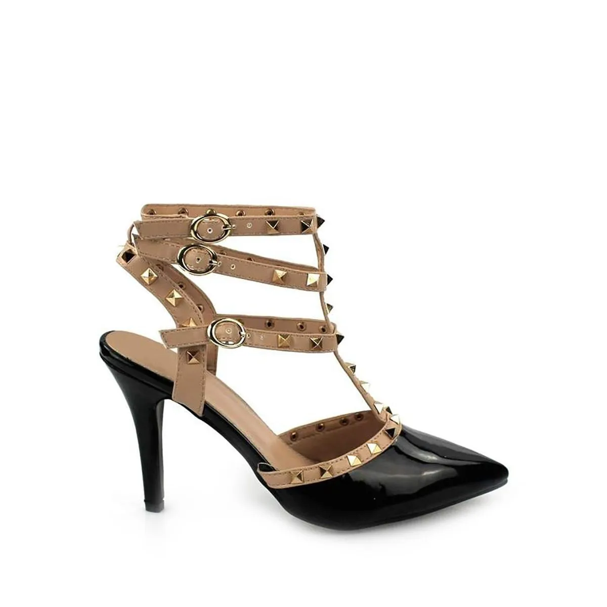 TAMARA Buckle Studded Strappy Court