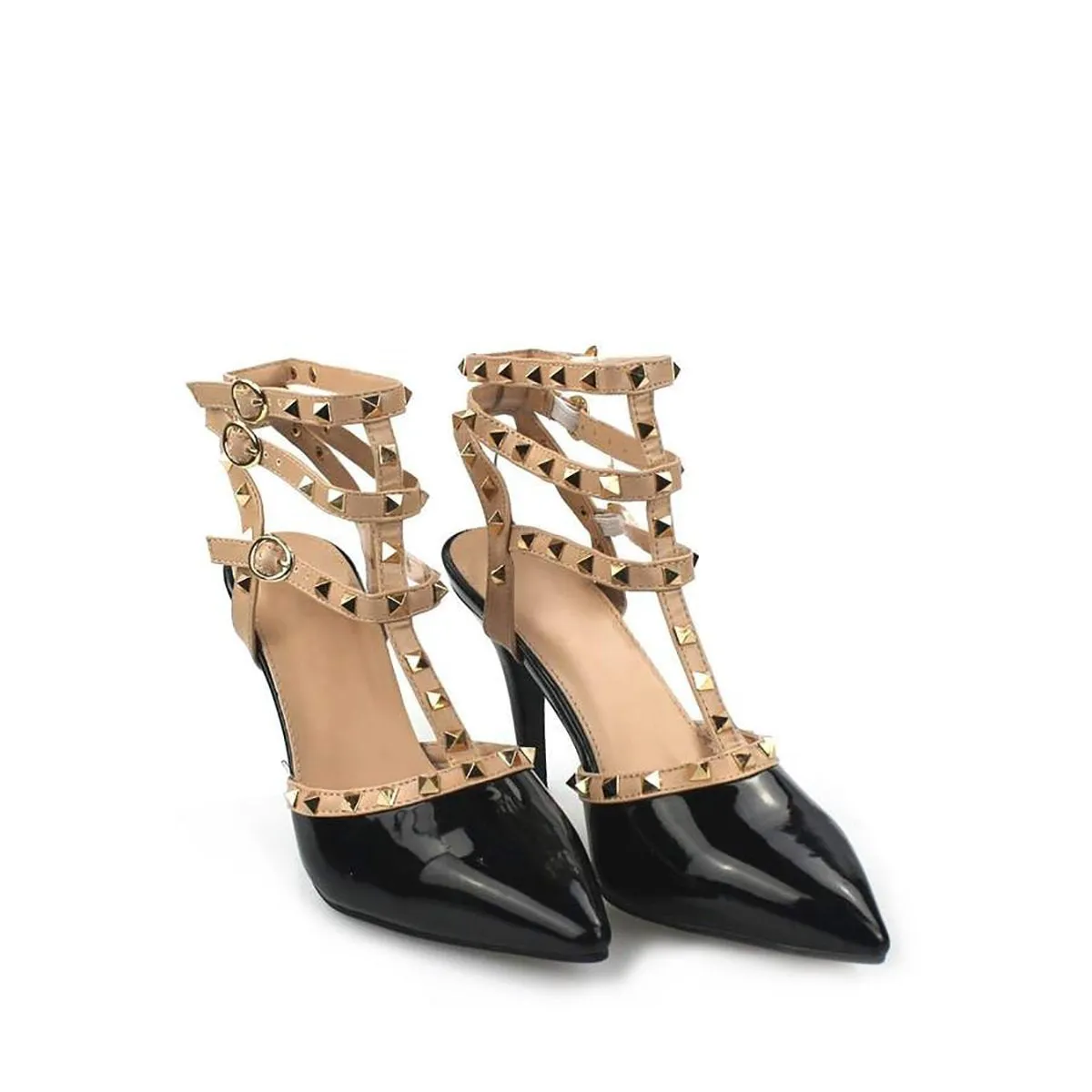 TAMARA Buckle Studded Strappy Court