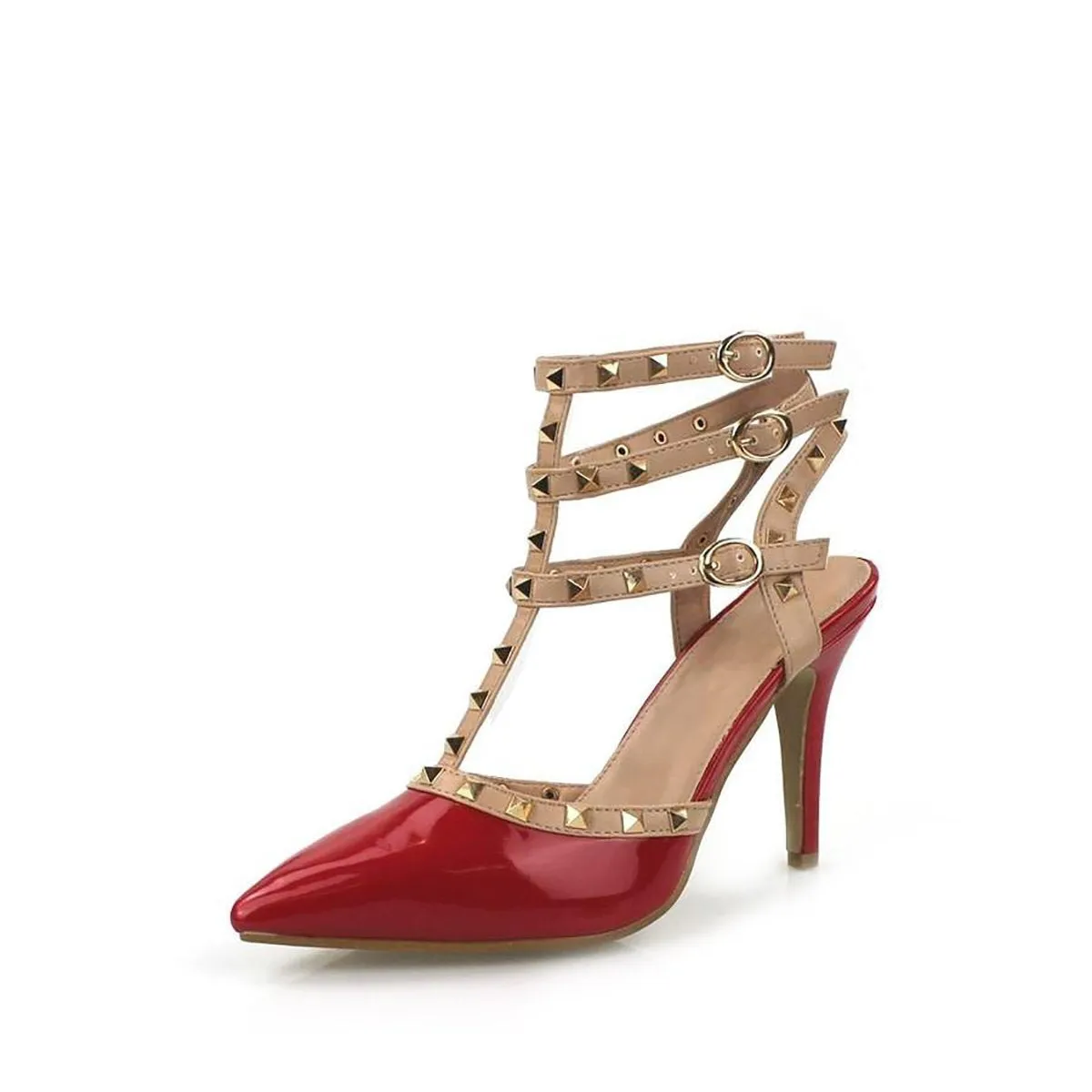 TAMARA Buckle Studded Strappy Court