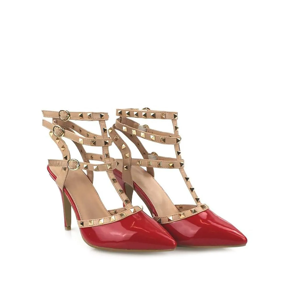 TAMARA Buckle Studded Strappy Court