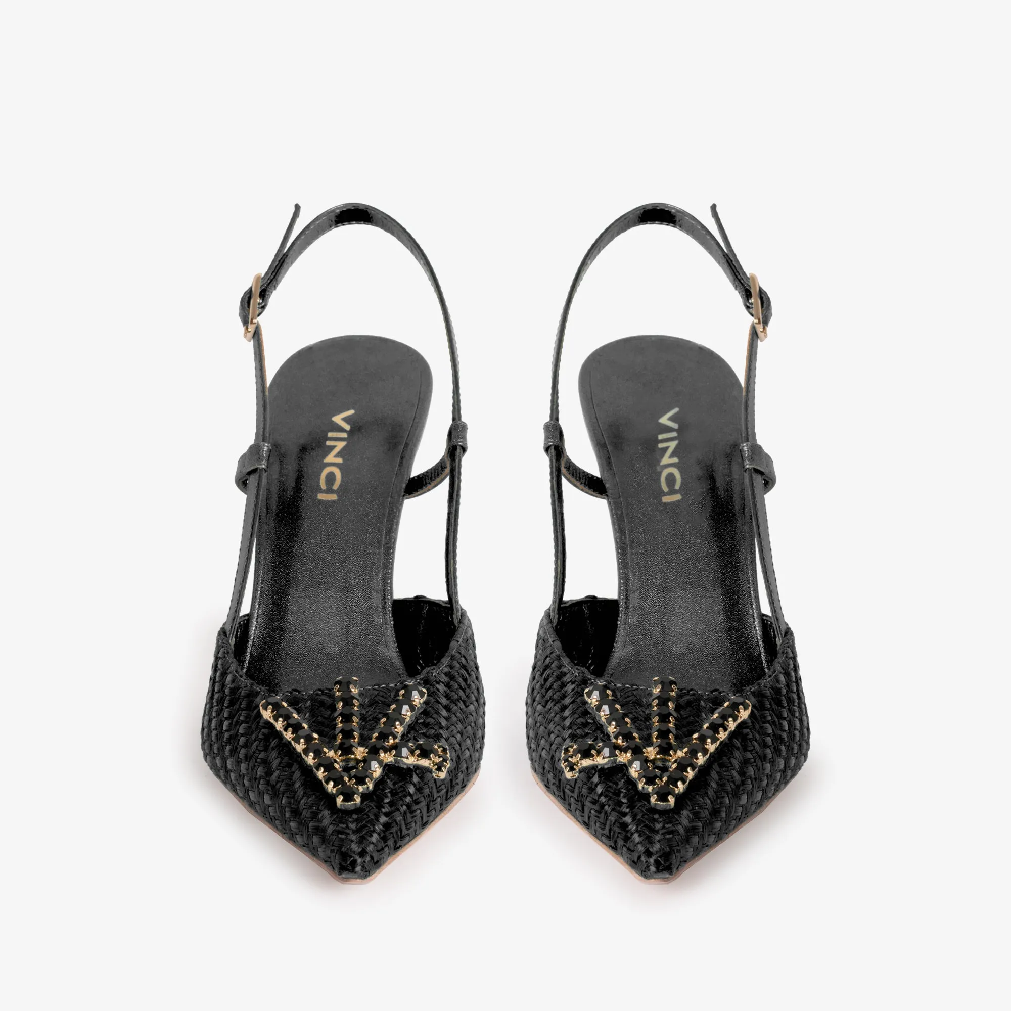 The Luna Black Leather Slingback Women Sandal