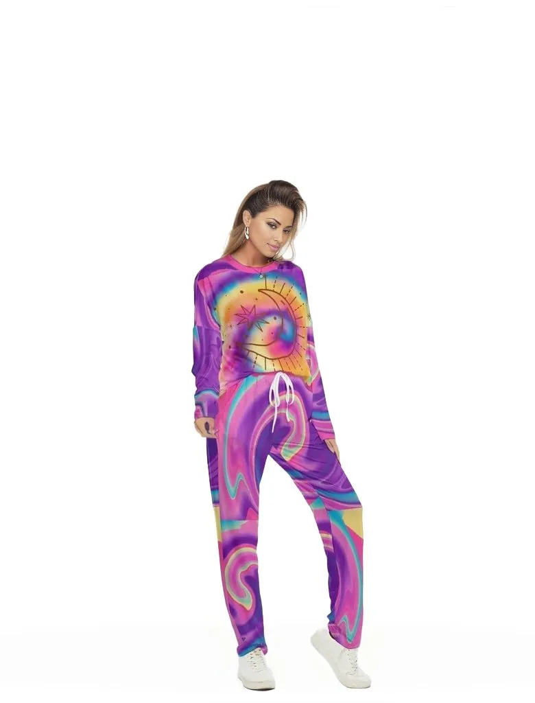 Tie-Dye Moon Women's Two Piece Set