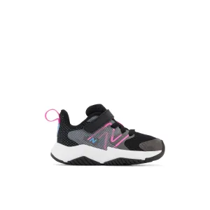 Toddler's New Balance Rave Run v2 Bungee Lace with Top Strap Color: Black with Vibrant Pink