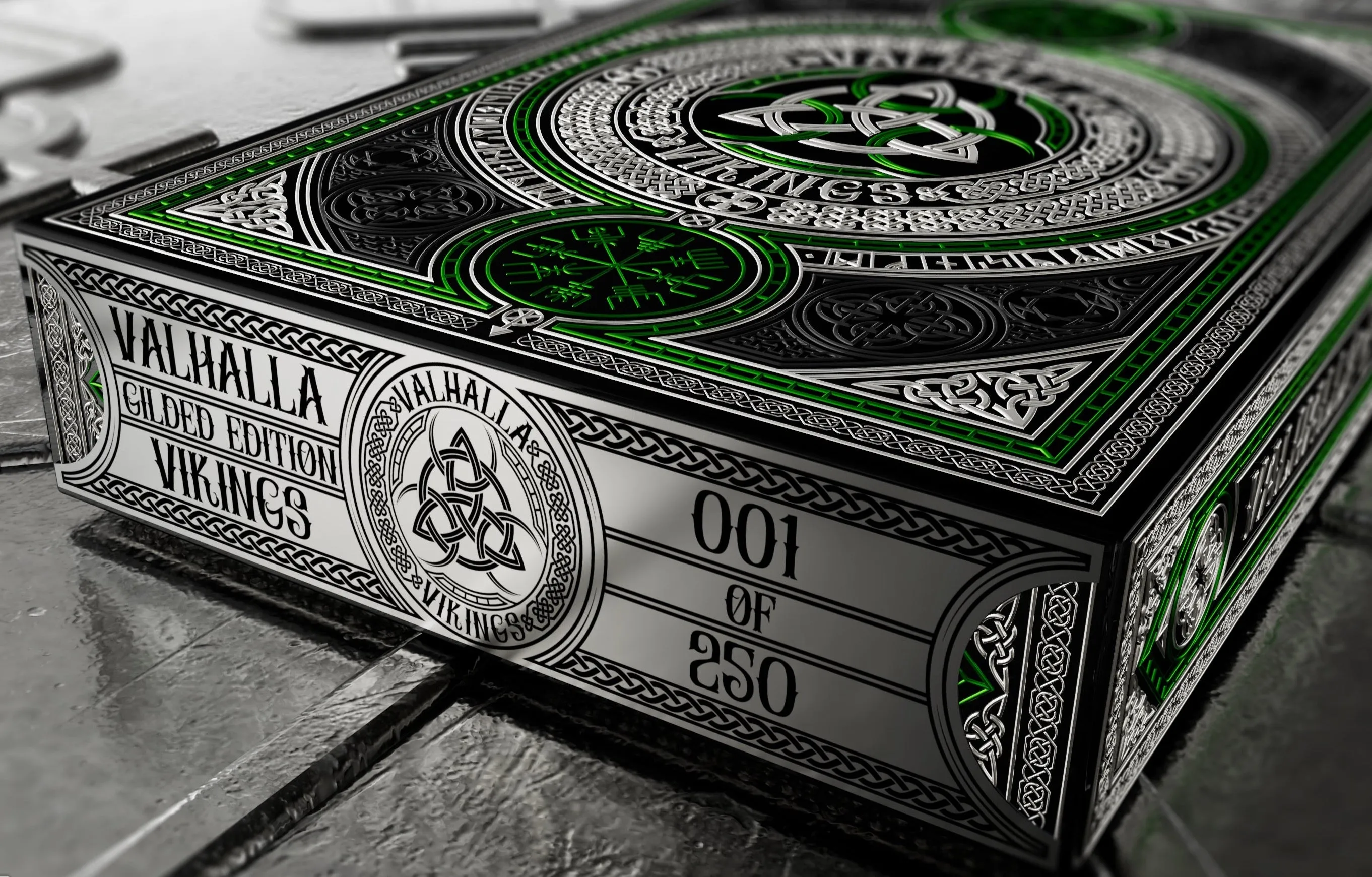 Valhalla Viking Playing Cards - Gilded Emerald