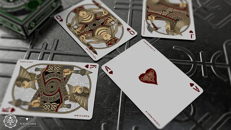 Valhalla Viking Playing Cards - Gilded Emerald