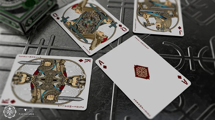 Valhalla Viking Playing Cards - Gilded Emerald