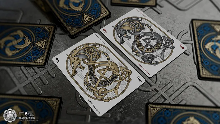 Valhalla Viking Sapphire Playing Cards - Gilded