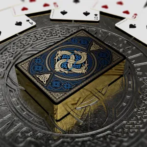 Valhalla Viking Sapphire Playing Cards - Gilded