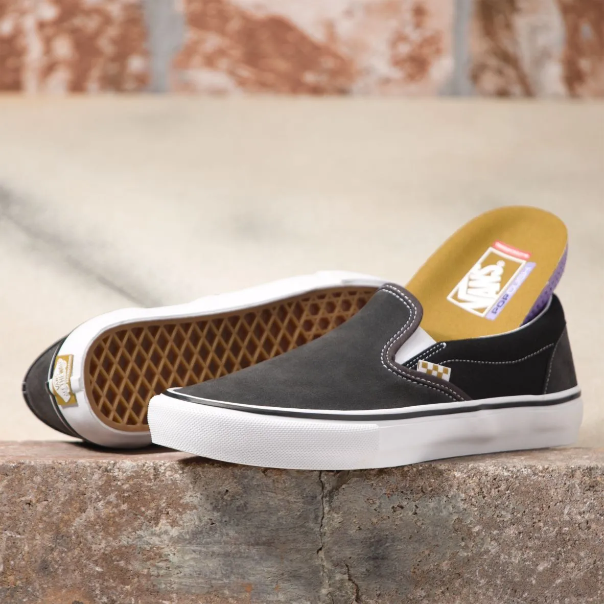 Vans Twill Skate Slip-On Skateboard Shoe - Raven/Black