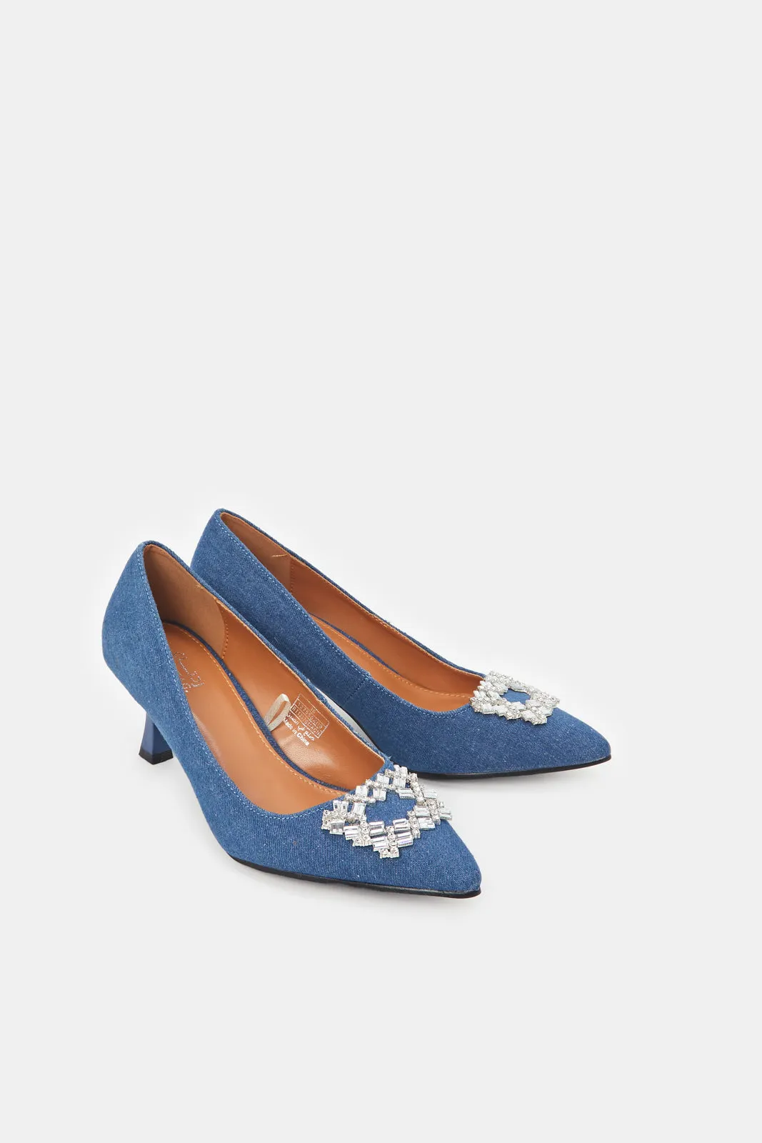 Women Blue Denim Court Shoes