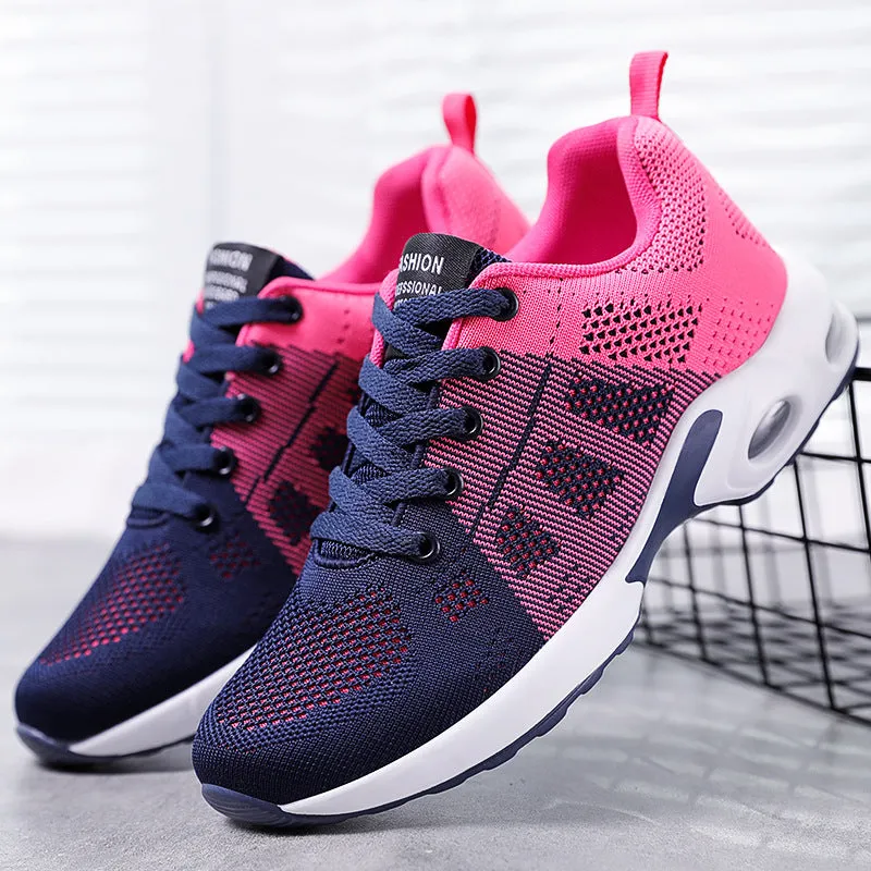 Women Lightweight Trainers Breathable Running Shoes Fashion Sports Air Cushion Sneakers