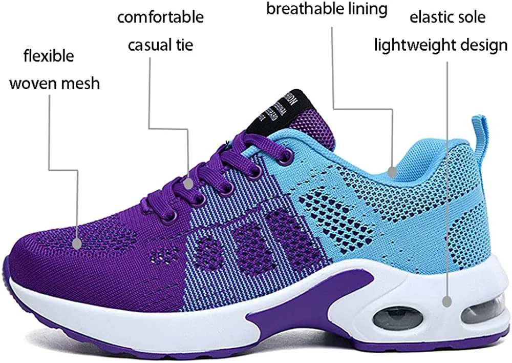 Women Lightweight Trainers Breathable Running Shoes Fashion Sports Air Cushion Sneakers